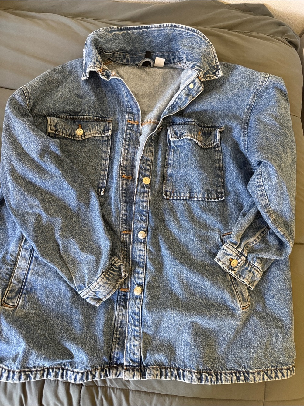 H&M Classic Blue Oversized Denim Jacket